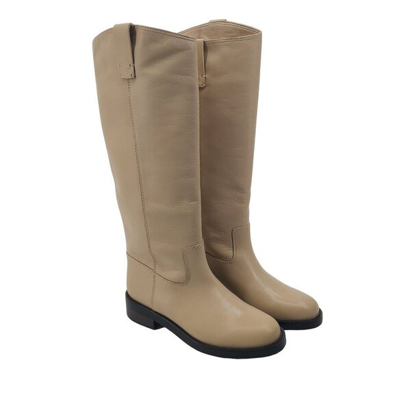 J. Crew Shoes - J. Crew Women's Leather Knee High Pull On Riding Boots Beechwood Cream Size 5.5